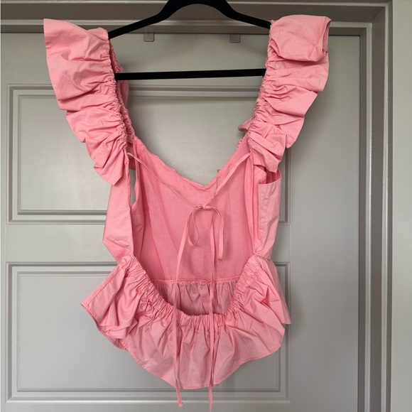 Pink Ruffled Women's Top - Picture 2 of 3